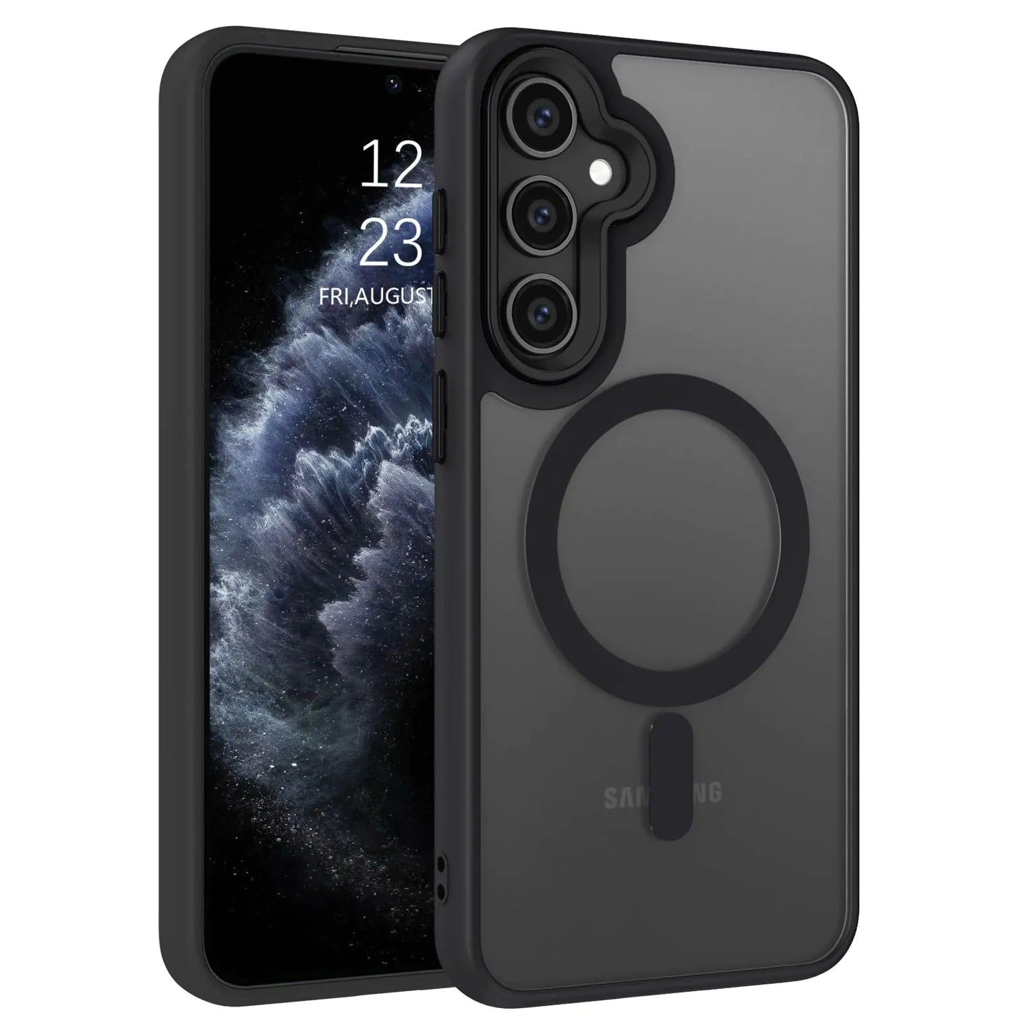 Samsung Galaxy S24 Case Samsung Galaxy S24 Phone Case Compatible with Magsafe Translucent Matte Anti-Scratch Anti-Yellow Military Grade Magnetic Case for Samsung S24 Black