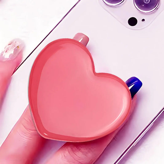 Cute Rose Red Heart-Shaped Phone Grip - Love Handle Phone Grip Large 3D Collapsible Crystal Phone Mount Holder Stand Compatible with Kindle iPhone - Christmas Valentines Gift for Girls Women