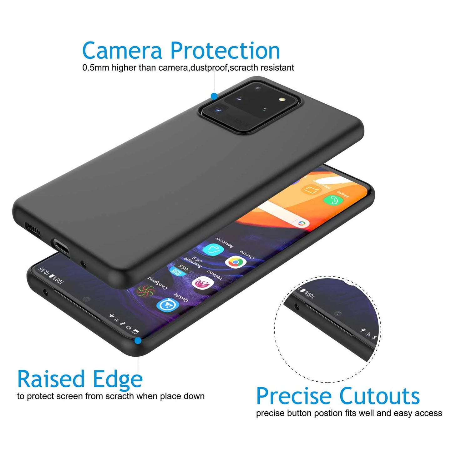 Cases Cover for 2020 Samsung Galaxy S20 Ultra 5G, S20 5G, S20 plus 5G,  Soft Silicone Gel Rubber Bumper Phone Case Anti-Scratch Hard Shell Shockproof Protective Case Cover