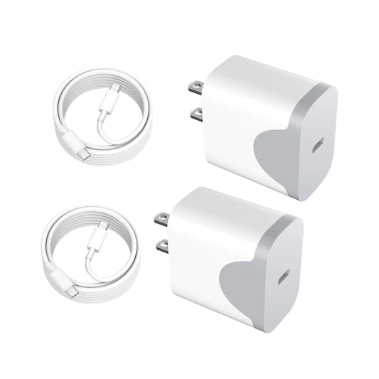 USB C Charger Block 2-Pack Type C Wall Charger Fast Charging 20W Power Adapter PD Plug Box Type C Brick Cube for iPhone 16/16 Pro/16 Pro Max/16 Plus 15/15 Pro/15 Pro Max (White)
