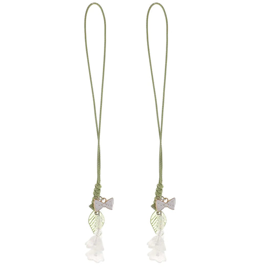 2 PCS Phone Charm Kawaii Flower Phone Accessories Charm String Kawaii Phone Charm Hook Cute Phone Charms Aesthetic for Women Girl